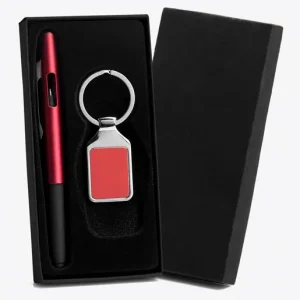 Caneta e Chaveiro Vermelho
